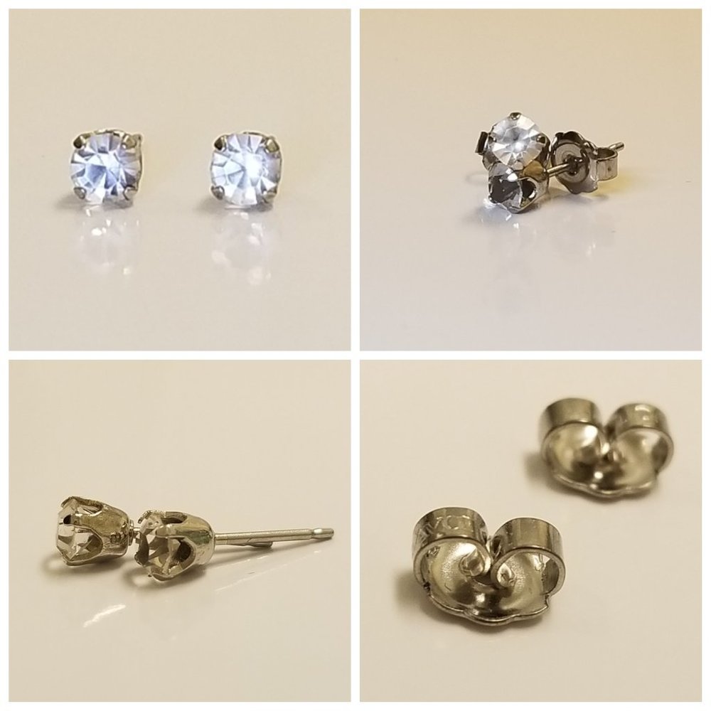 Avon simulated diamond stud earring 4mm (silver)